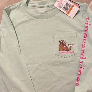 Vineyard Vines Kids Light Green Long Sleeve Tee